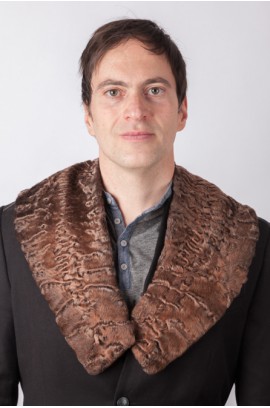 Brown karakul lamb fur collar